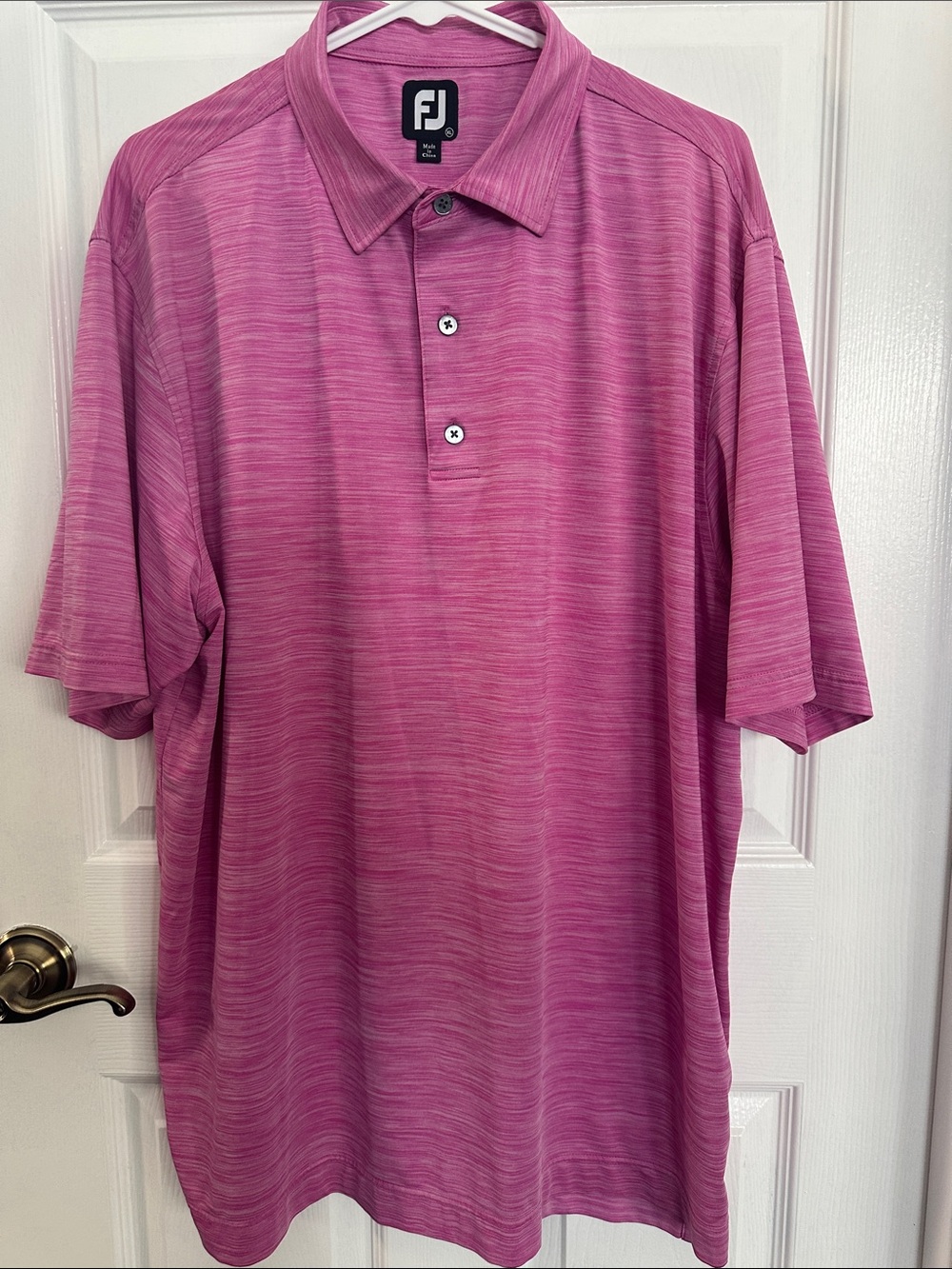 FootJoy Men's Heathered Pink Polo Shirt